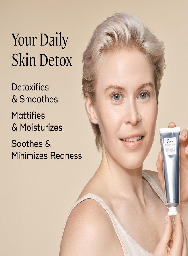 قناع إيفر بيوريفاي للتنظيف العميق وإزالة السموم - مزيج من طين الكاولين وأحماض ألفا هيدروكسي/بيتا هيدروكسي مع خلايا جذعية من الفاوانيا البيضاء - تنظيف عميق أسبوعي للبشرة العادية إلى الدهنية، 2 أونصة سائلة - Image 3